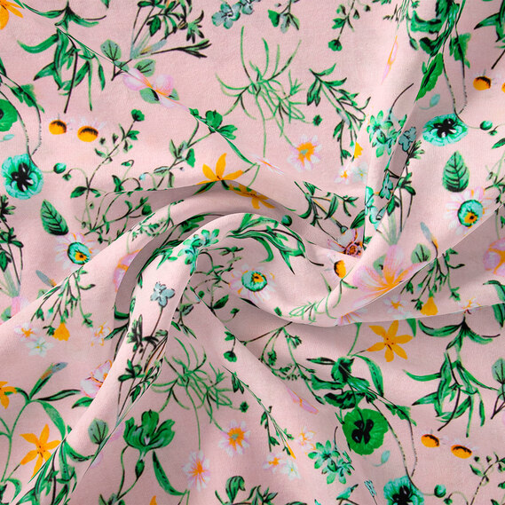 Ткань штапель лайт IDEIA Поляна 1,4 м Пудра (2200004217574)