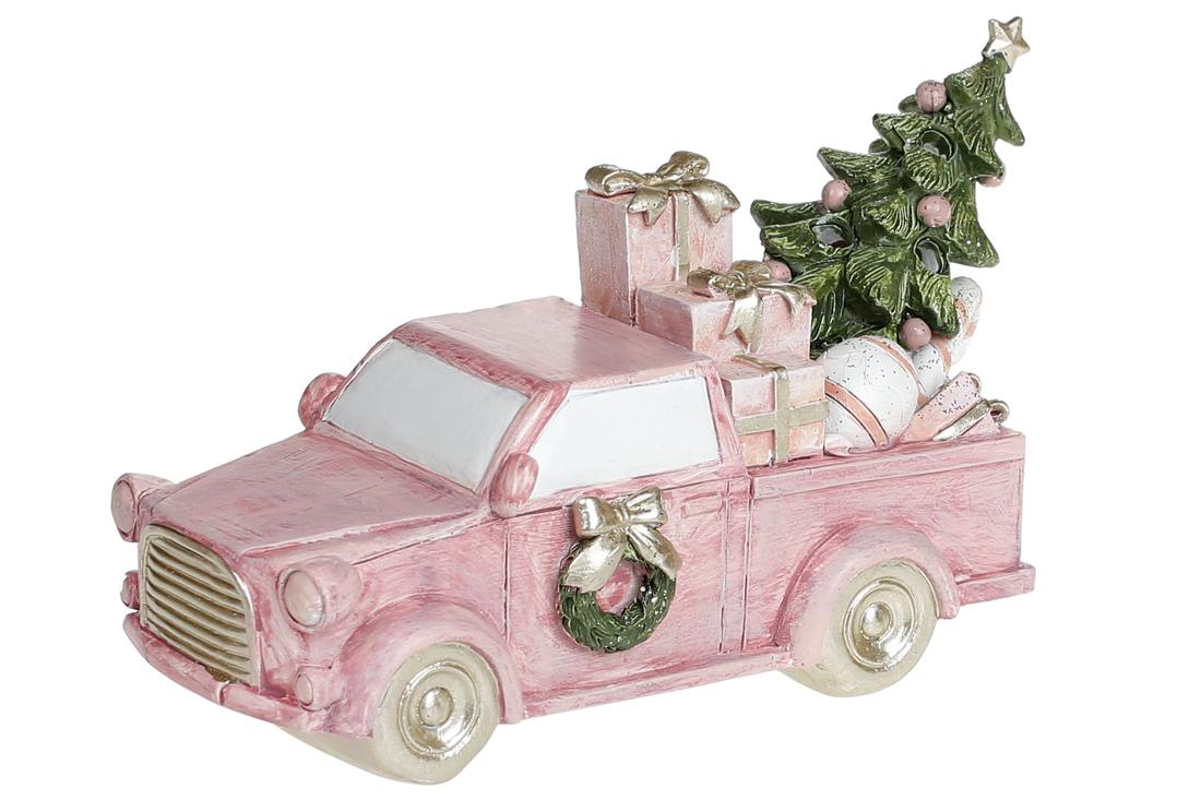 Декоративна фігурка з LED підсвічуванням BonaDi Машина з ялинкою 15 см (707-810)