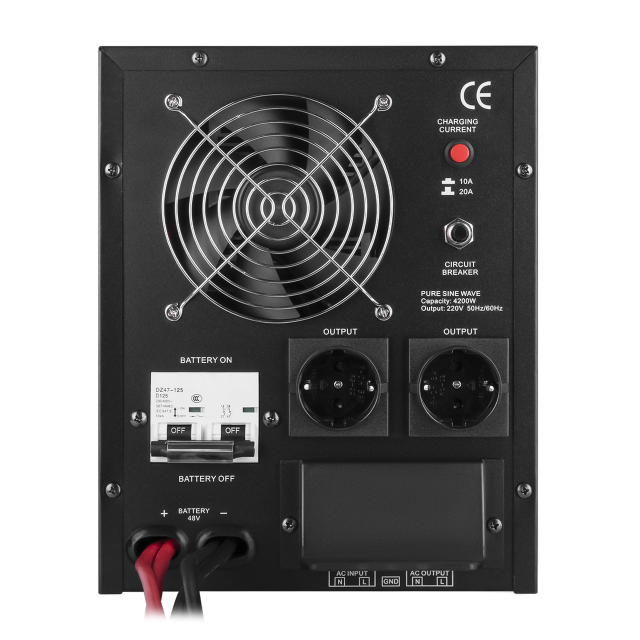 Источник бесперебойного питания LogicPower LPY-B-PSW-6000VA+ 4200 Вт 10A/20A с правильной синусоидой 48В - фото 4