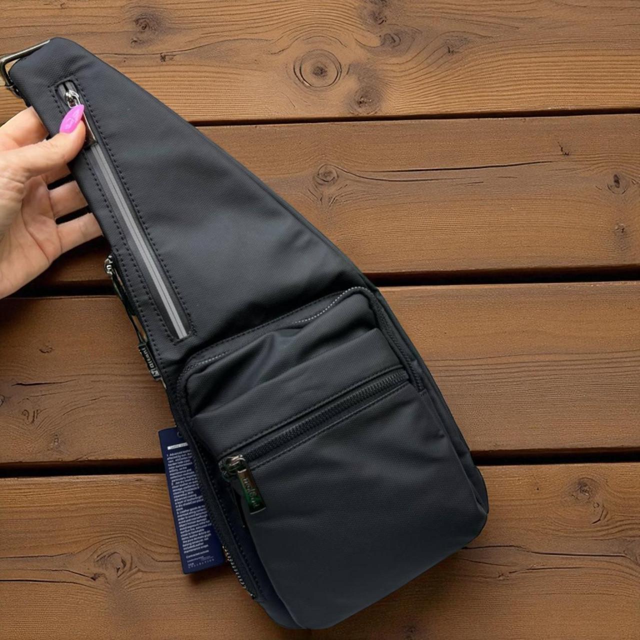 Сумка слинг через плечо мужская из водоотталкивающей ткани 18х42 Черный (2682007775) - фото 10