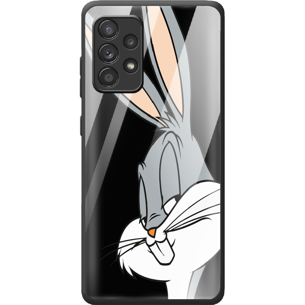 Чехол BoxFace Samsung A525 Galaxy A52 Lucky Rabbit Черный силикон со стеклом (42075-bk81-42232)