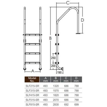 Сходи для басейна Emaux Standard SLF415-SR 4 ступені - фото 2