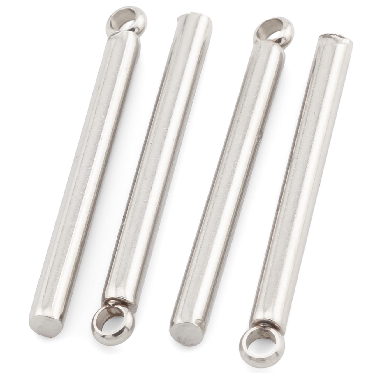 Подвеска Стержень в форме цилиндра для бижутерии 20х2 мм 5 шт. Платиновый (БК2002ц01)