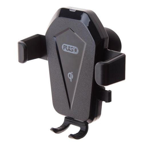 Держатель мобильного телефона PULSO WC-2502K с беспроводной зарядкой QC2,0 (WC2502K)