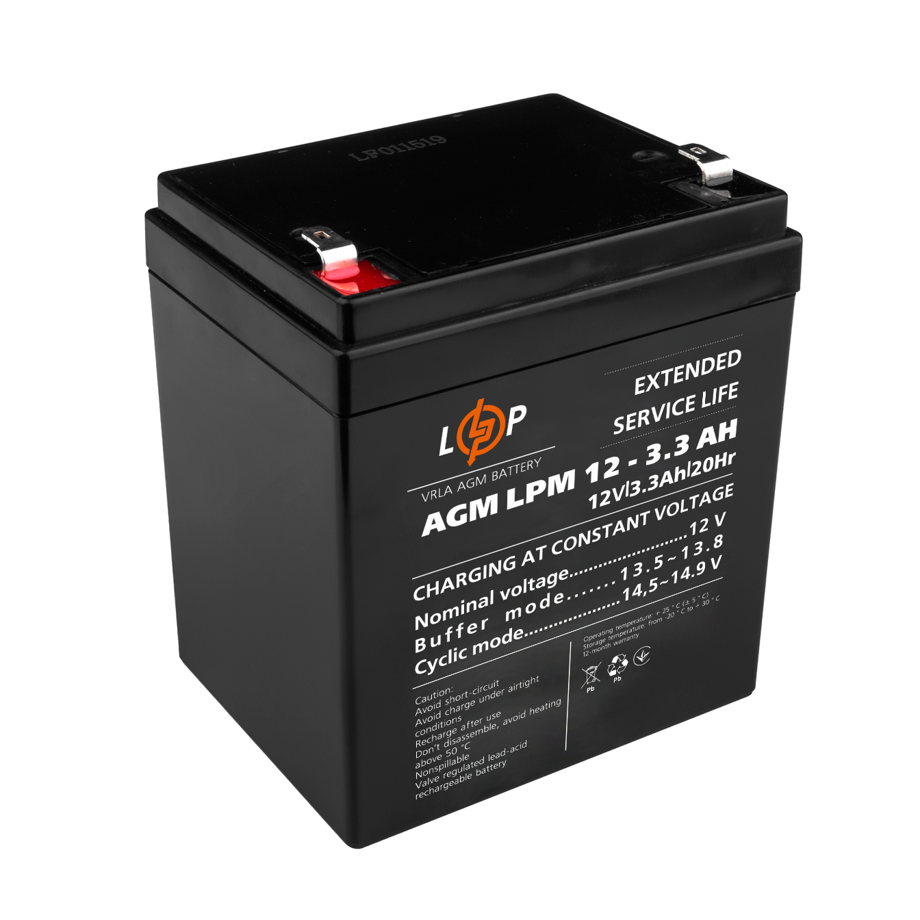 Акумулятор тяговий AGM LPM 12 V 3,3 Ah (6549)