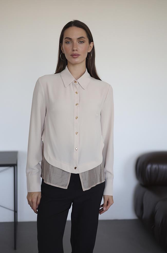 Блуза Lipar 2967 шифоновая р. 54 Капучино (16957455)