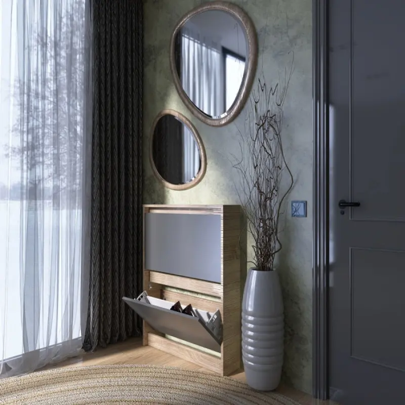 Тумба для обуви Эверест Сити Графит/Дуб сонома (26845250) - фото 6