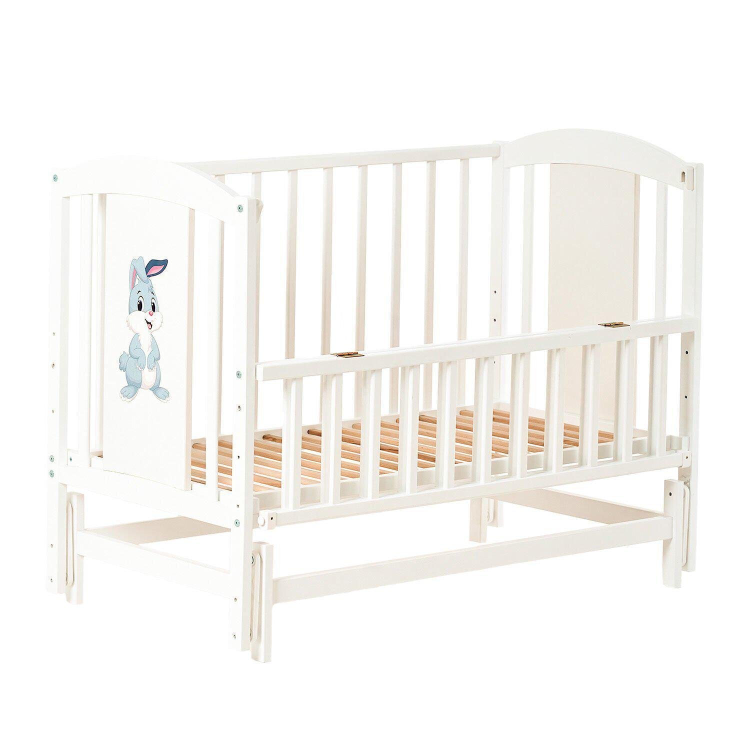 Кроватка детская Кузя Лили-2 Слоник/Зайка Слоновая кость Кроватка детская Кузя Лили-2 Слоник/Зайка Слоновая кость