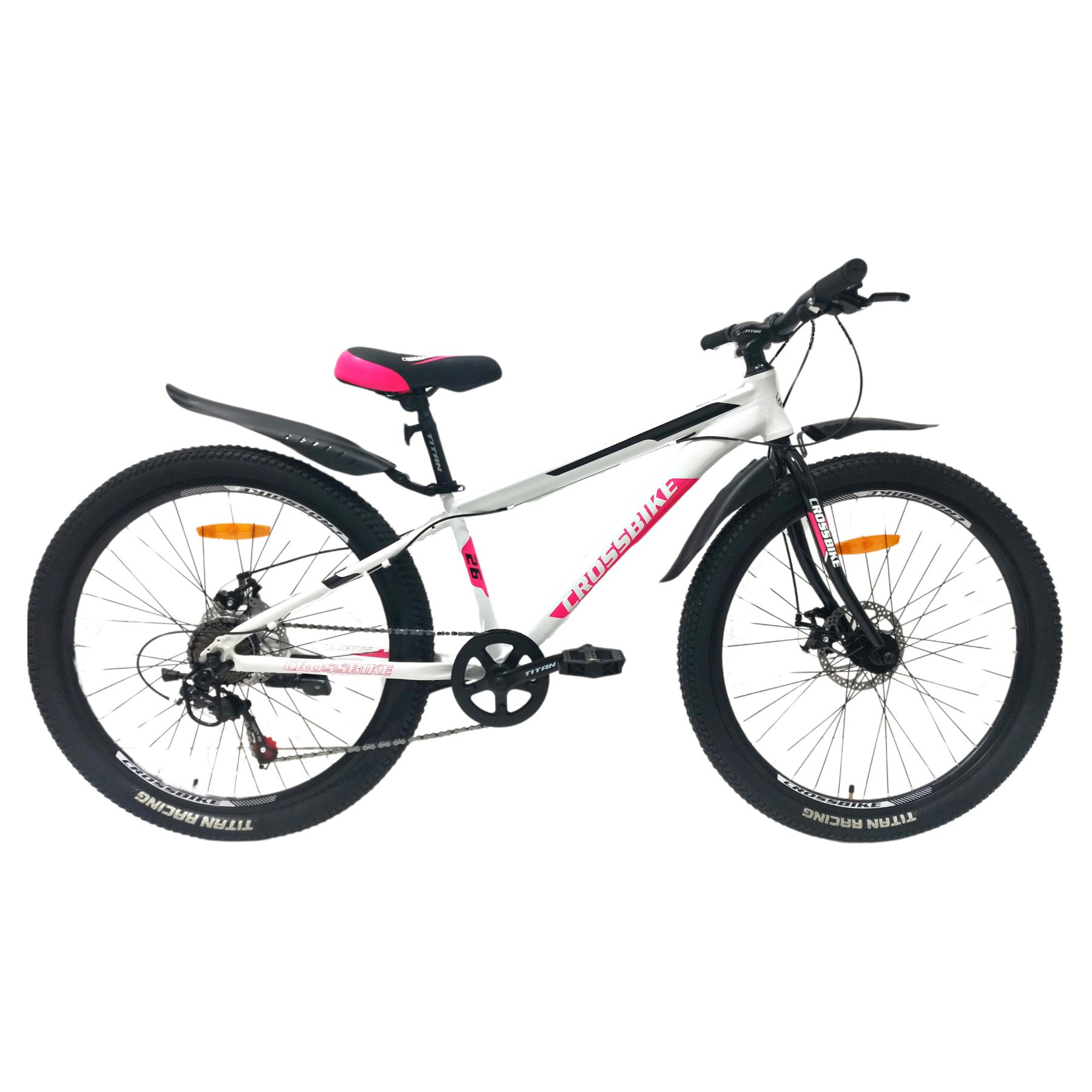 Велосипед Crossbike Dragster 2024 Rigid 26" 13" White/Pink - фото 2