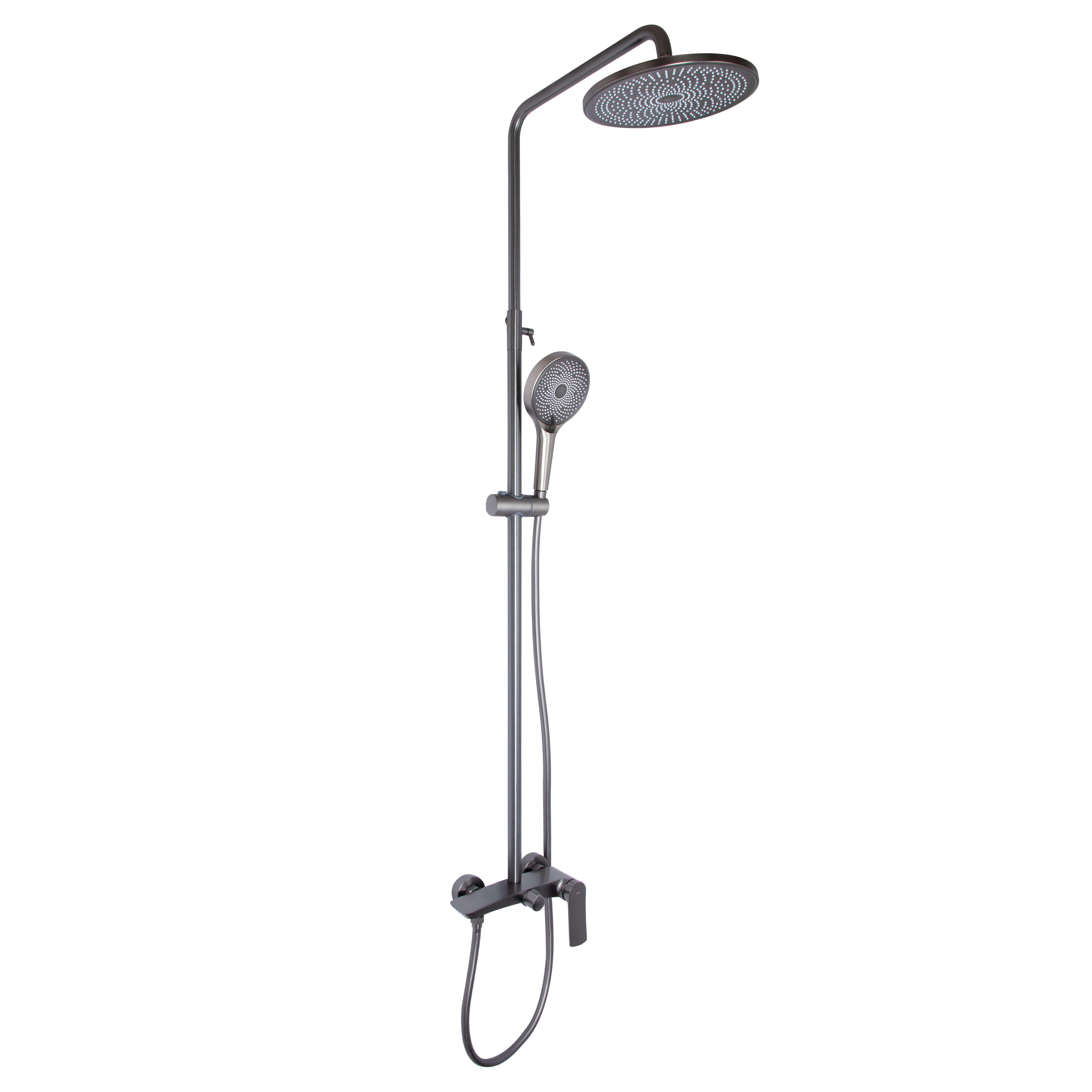 Душевая система для душа Qtap Slavonice QTSLA110GMB45913 Gunmetal PVD на два потребителя Black (SD00052037)