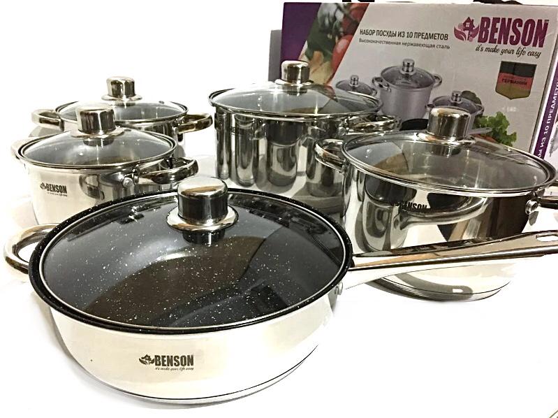 Набор кастрюль Benson BN-195 10 пр.