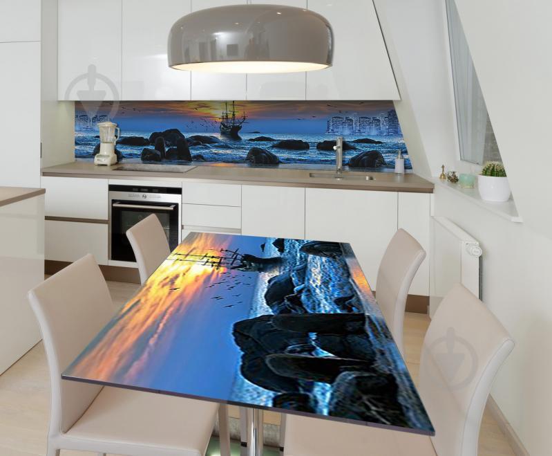 Наклейка 3Д виниловая на стол Zatarga «Прибытие в гавань» 650х1200 мм для домов, квартир, столов, кофейн, кафе