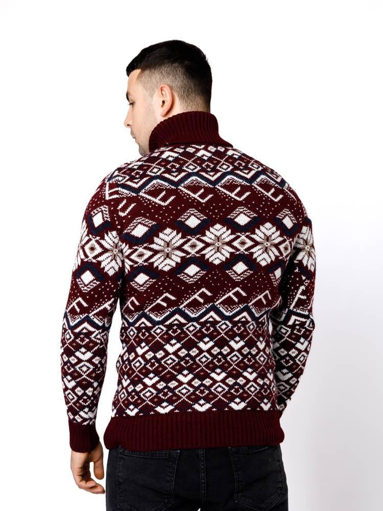 Светр чоловічий ЦБ-00233269 р. 48 Бордовий (SKT000941127) - фото 4 Светр чоловічий ЦБ-00233269 р. 48 Бордовий (SKT000941127) - фото 4