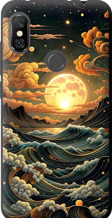 Чехол на Xiaomi Redmi Note 6 Pro Арт волны (6332b-1551-42517)