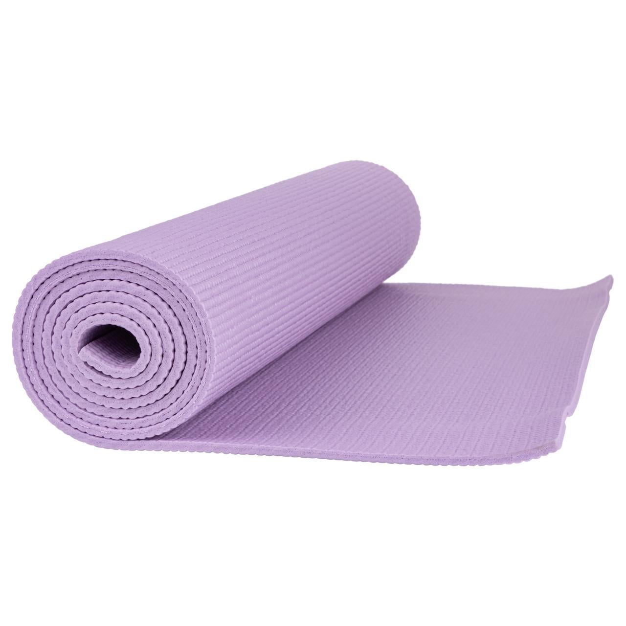 Коврик для йоги и фитнеса PowerPlay 4010 PVC Yoga Mat 173x61x0,6 см Лавандовый