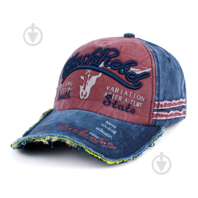 Бейсболка Beani'qe Dad Black Rebel Vintage Пряжка One size Синий Красный (23209)