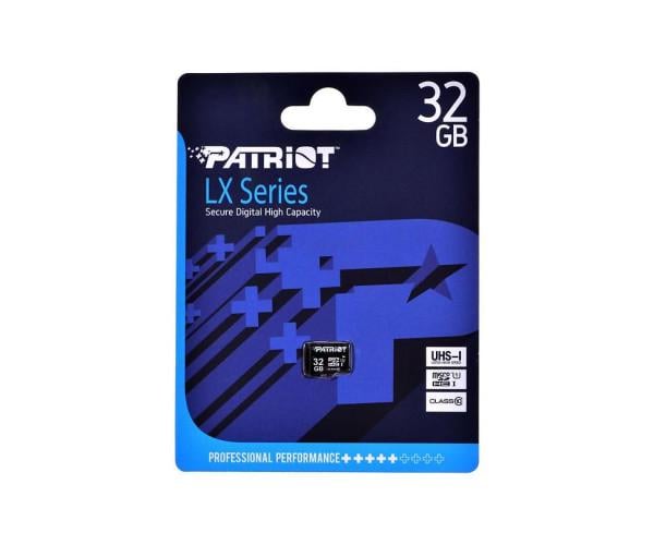 Карта пам'яті Patriot LX Series MicroSDHC UHS-1 10 Class 32Gb Black - фото 1