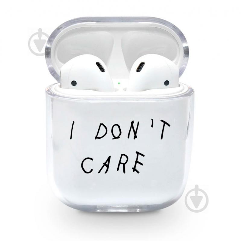 Прозрачный силиконовый чехол Apple AirPods с рисунком - Мне плевать (KAP1241)