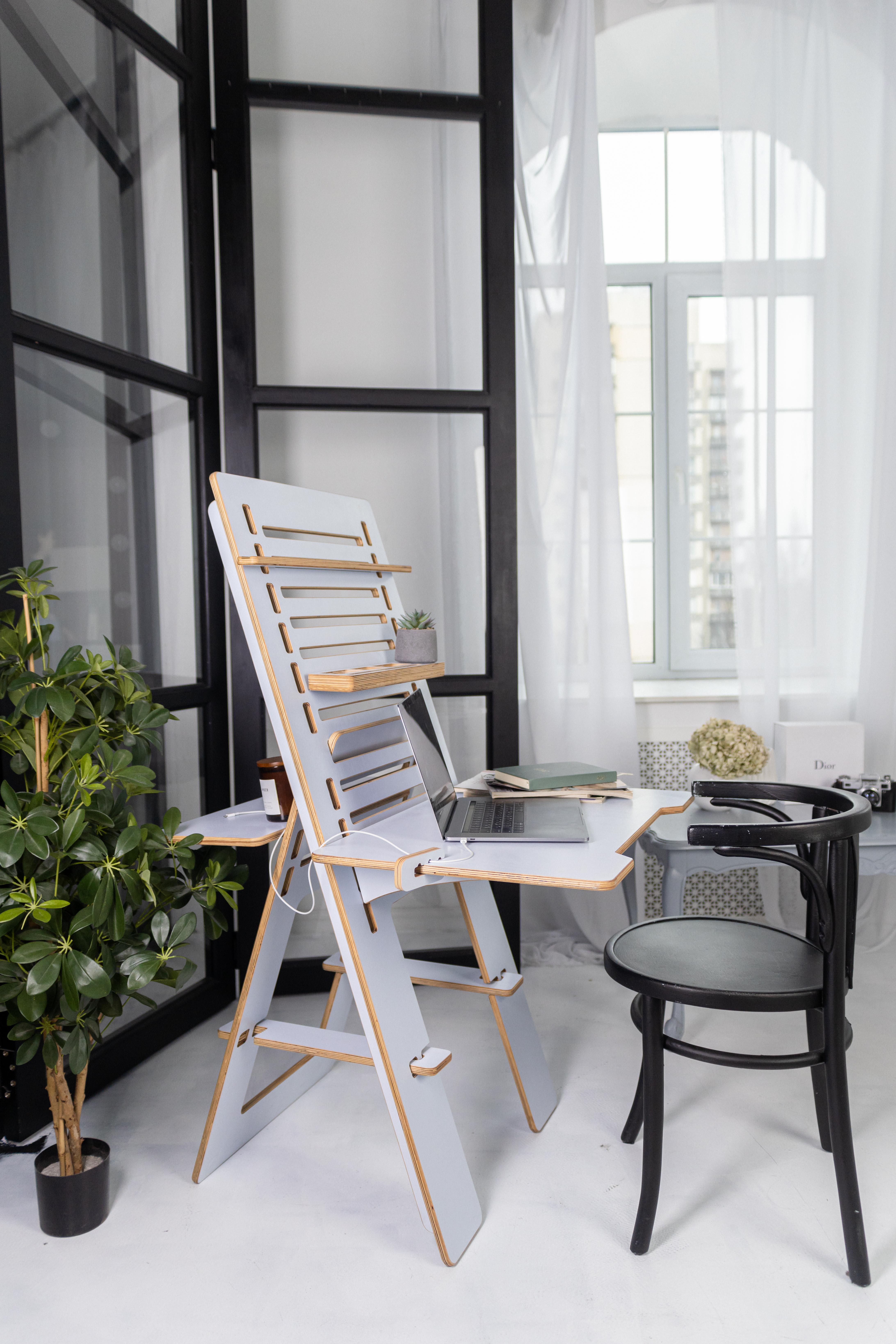 Стіл для роботи стоячи та сидячи Otaman Desk Artist з покриттям Блакитний (984675)