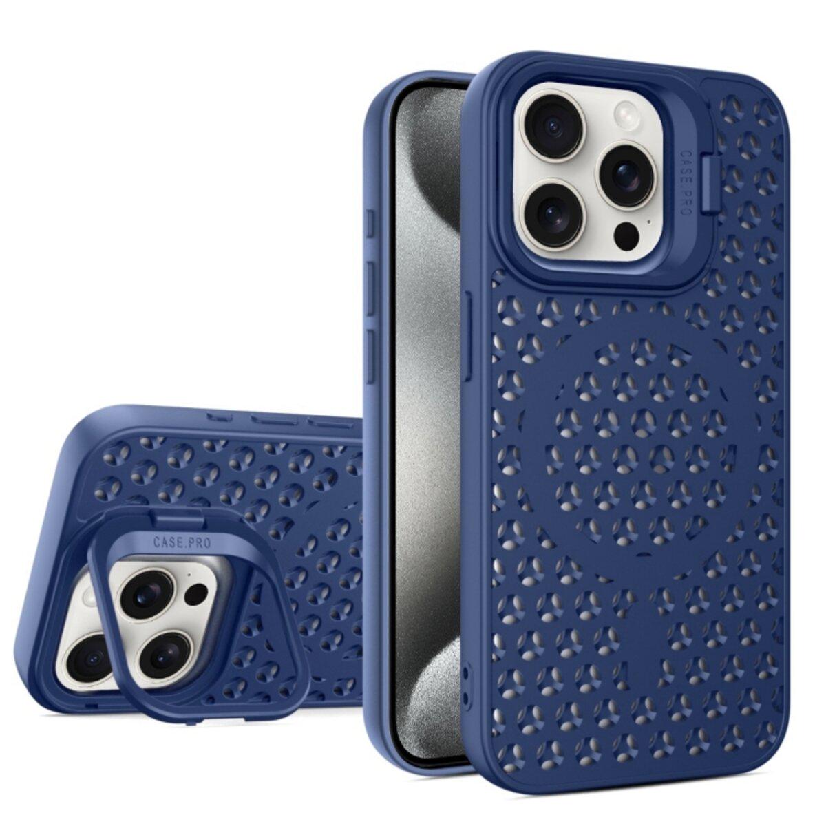 Противоударный чехол с подставкой Cosmic Grater Stand for Apple iPhone 15 Pro Max Blue