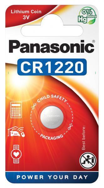 Батарейка литиевая Panasonic Lithium Coin CR1220 3V блистер 1 шт. (3232)