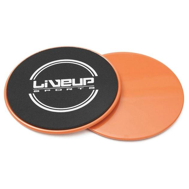 Диски для ковзання LiveUp SLIDING DISC 17 см 2 шт. Black/Orange (LS3360)