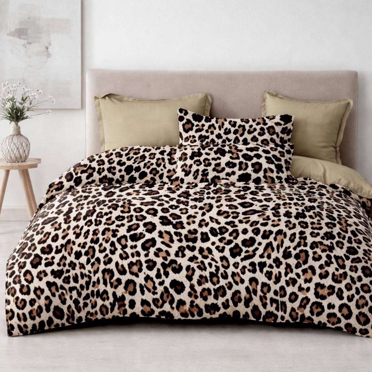 Комплект постільної білизни Євро KOLOCO Animal Print фланель (42861)