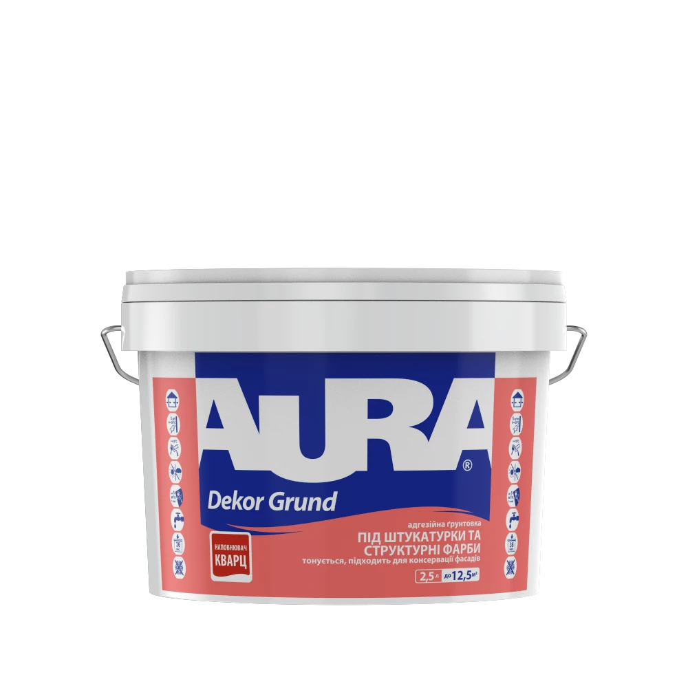 Грунтовка с кварцевым песком Aura Dekor Grund адгезионный 2,5 л (2568908475)