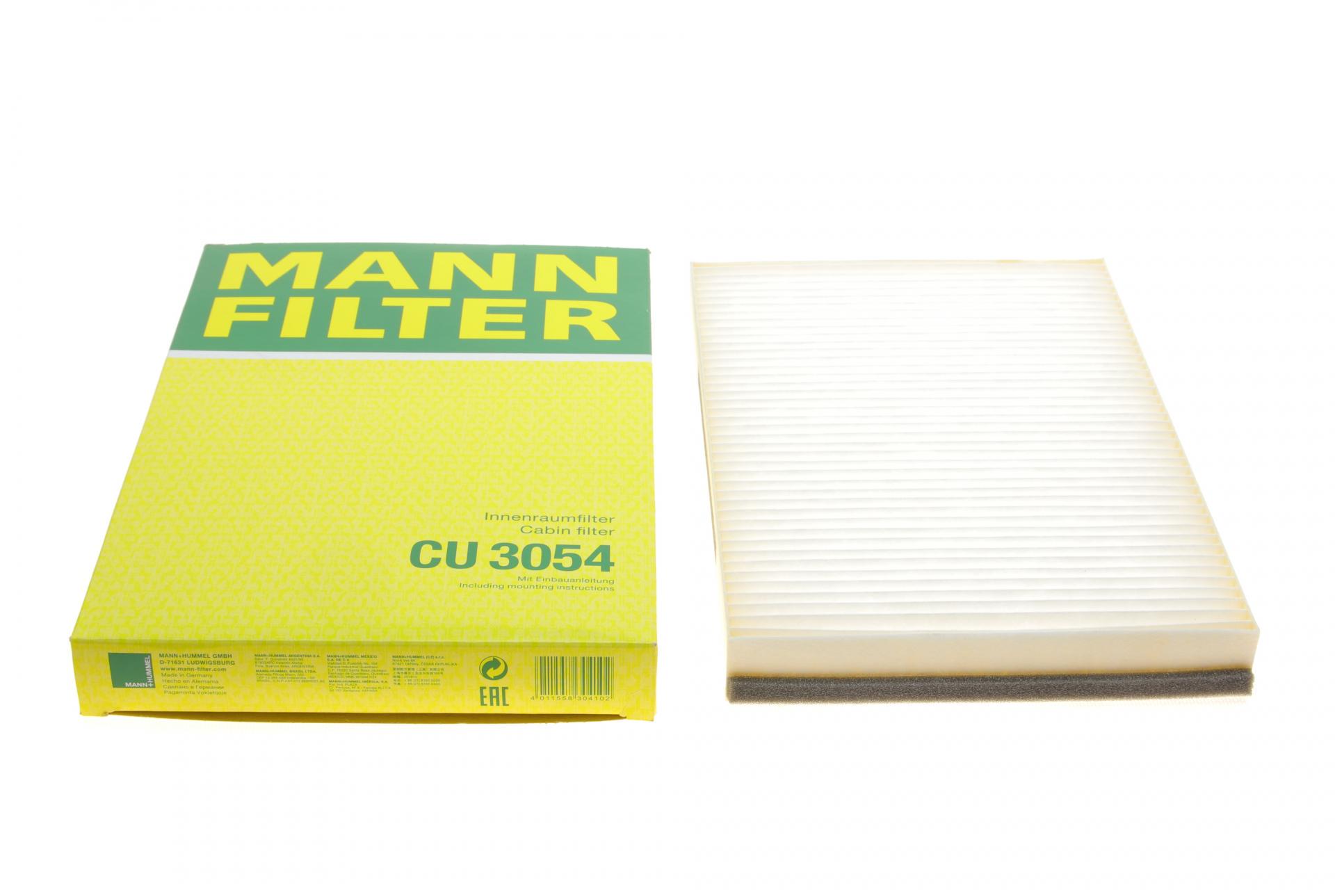 Фильтр салона Mann-Filter для Opel Astra G 98-09/H 04-15/Zafira A 99-05 (CU 3054)