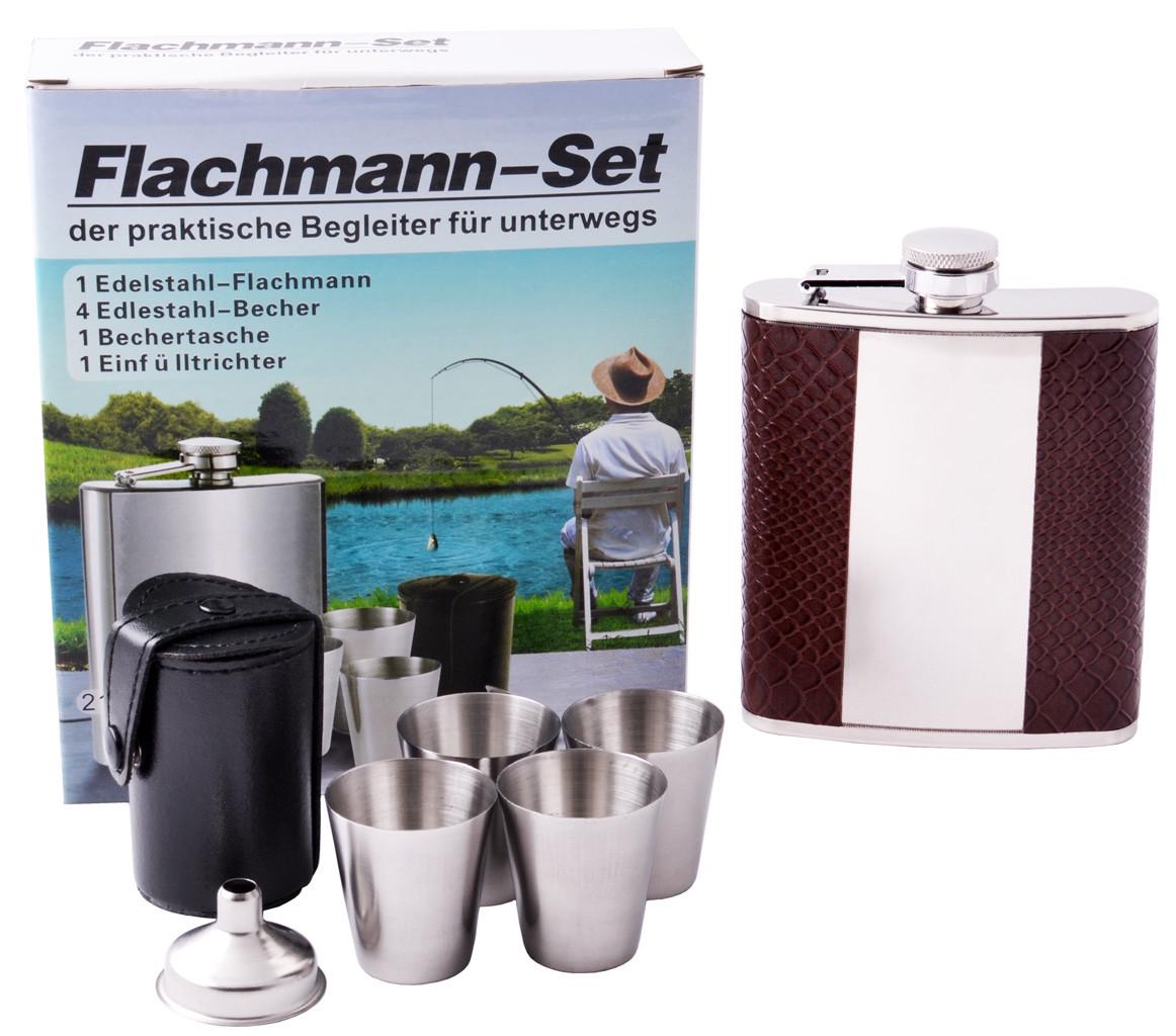 Набор фляга и 4 стопки Blocks 210 мл нержавеющая сталь