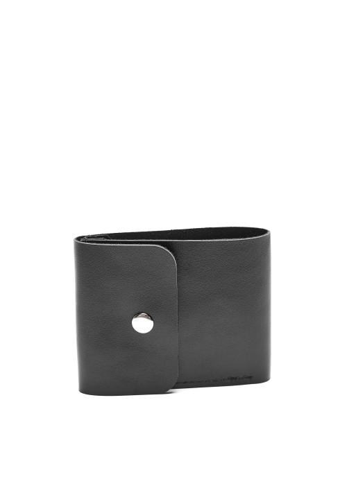 Кошелек женский на кнопке Sambag из натуральной кожи Черный (10820119)