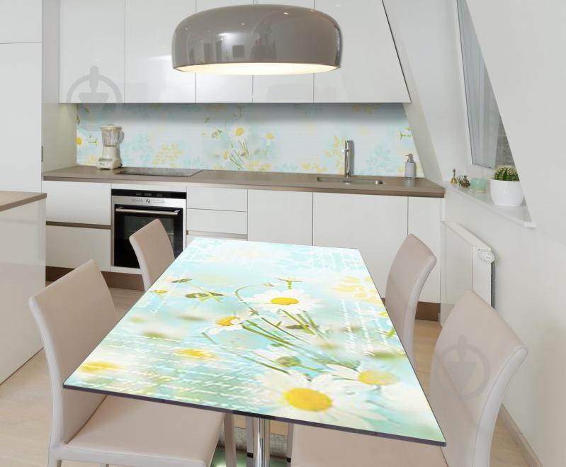 Наклейка виниловая на стол Zatarga  "Ромашки Полевыеи"  600х1200 мм