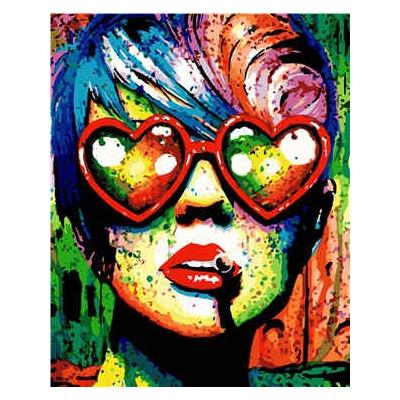 Набір для розпису за номерами Strateg Поп-арт дівчина в окулярах 40х50 см (VA-1752-mt) Набір для розпису за номерами Strateg Поп-арт дівчина в окулярах 40х50 см (VA-1752-mt)