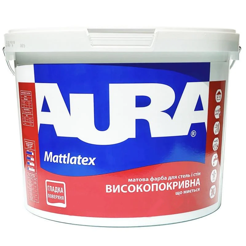 Краска акрилатная интерьерная Aura Mattlatex B1 20 л Белый (1423052987)