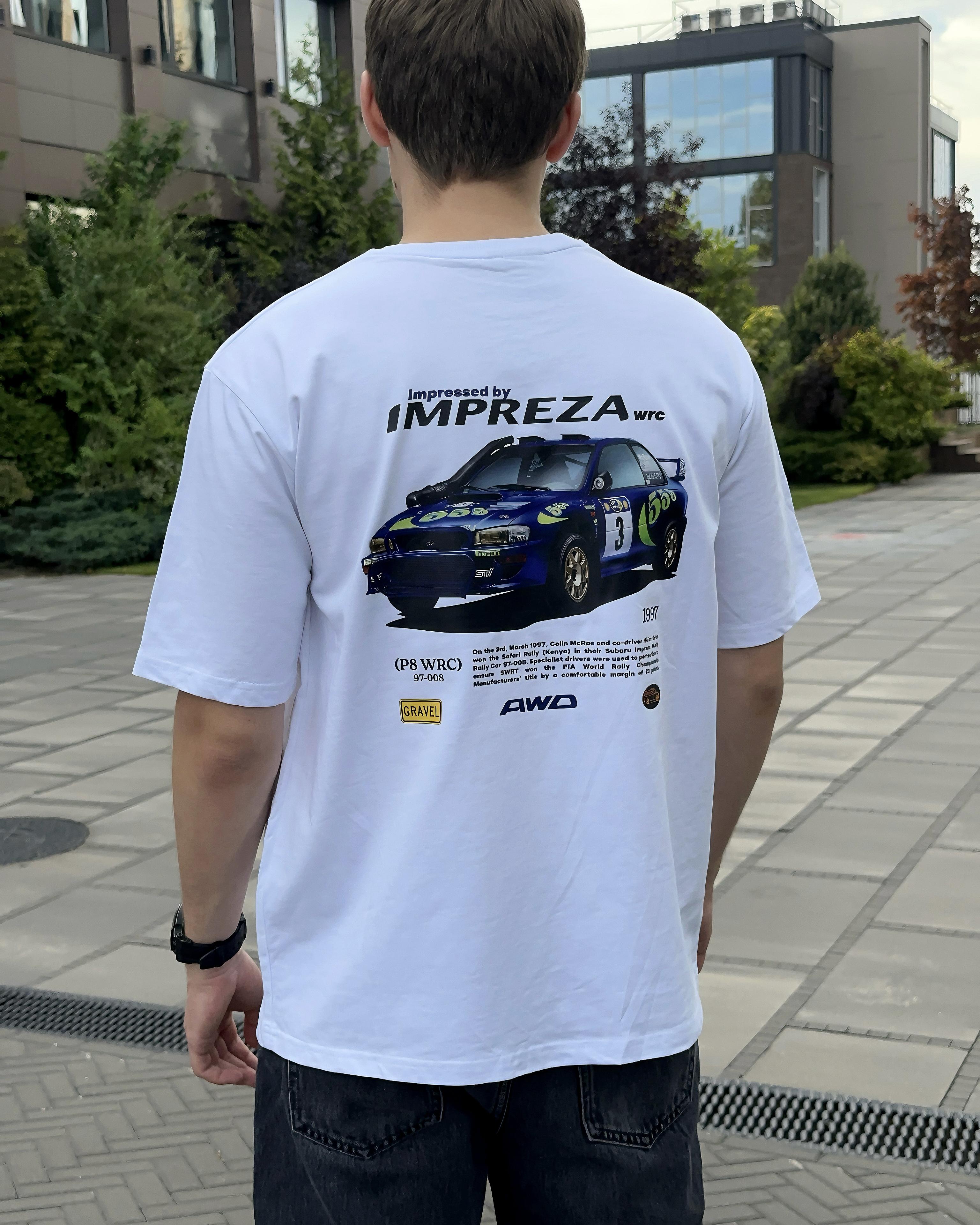 Футболка MEAN LTD Subaru Impreza World Rally Car 97-008 L Белый (MLD8000973) - фото 3 Футболка MEAN LTD Subaru Impreza World Rally Car 97-008 L Белый (MLD8000973) - фото 3