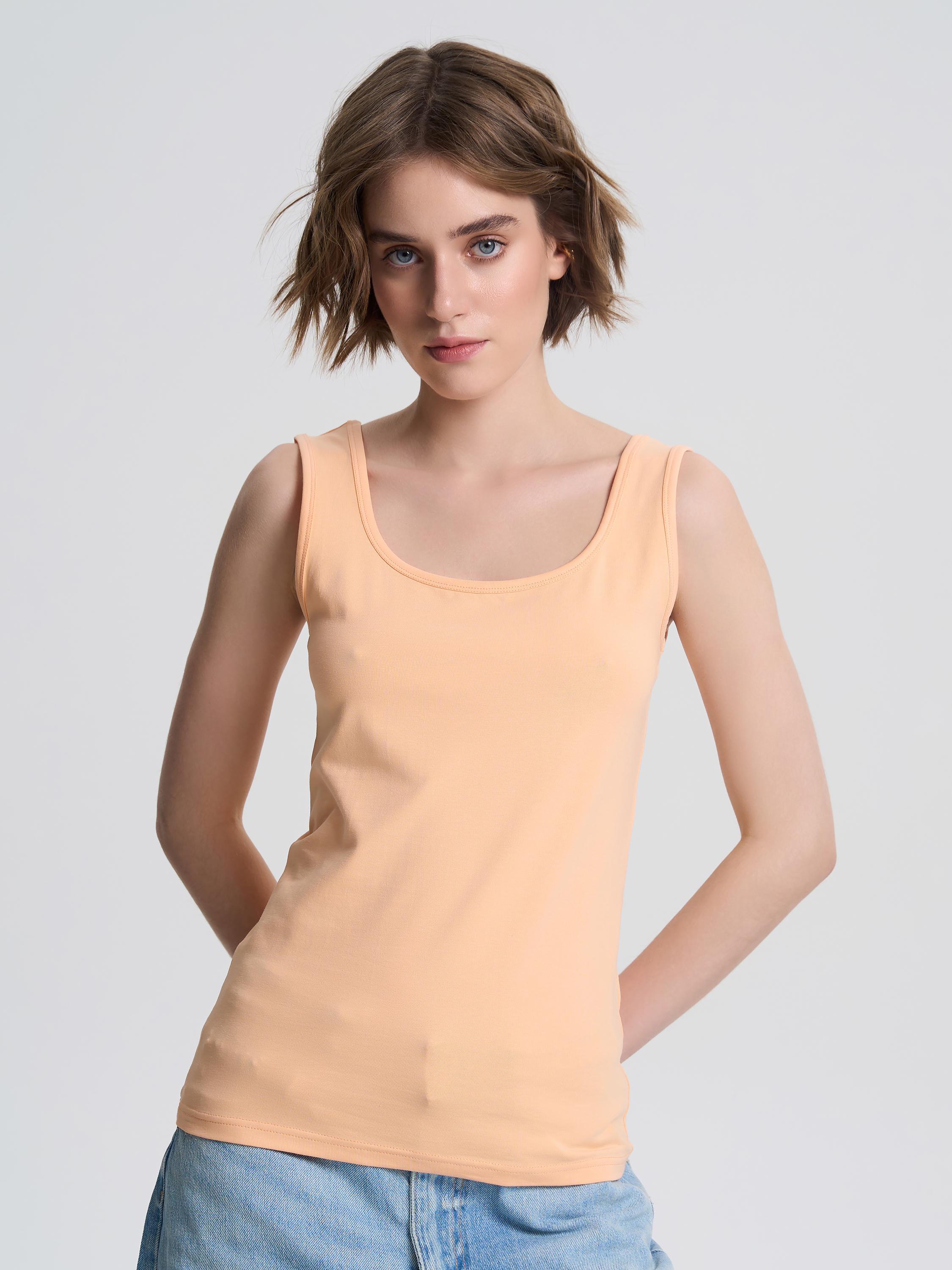 Майка женская на широких бретелях ROZA 200126 XS Персиковый (4824005714986) - фото 3 Майка женская на широких бретелях ROZA 200126 XS Персиковый (4824005714986) - фото 3