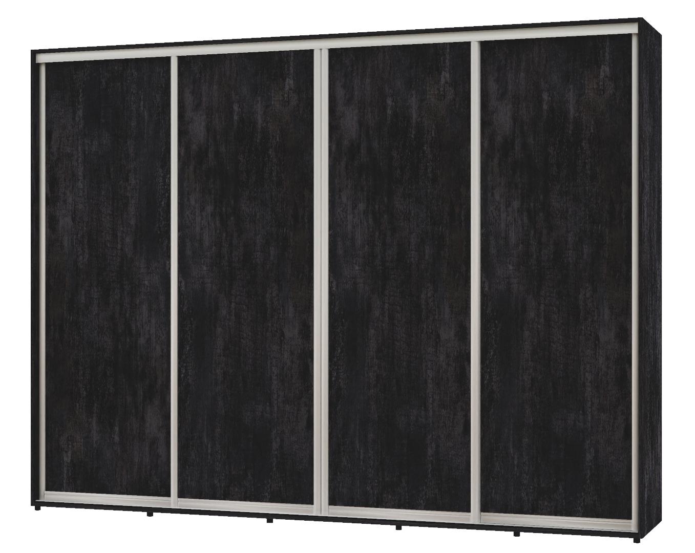 Шкаф-купе четырехдверный Алекса ДСП 360х45х230 см Бетон темный (55852) - фото 1 Шкаф-купе четырехдверный Алекса ДСП 360х45х230 см Бетон темный (55852) - фото 1