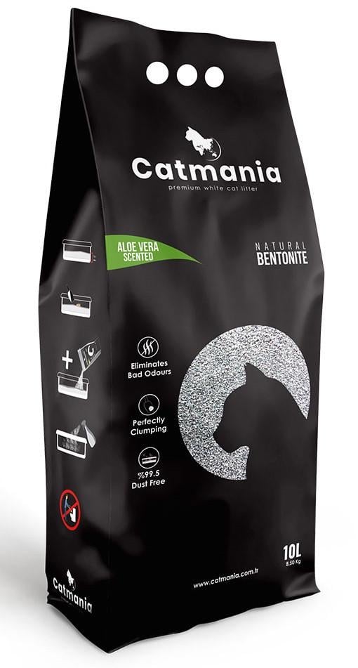 Бентонитовый наполнитель Catmania с ароматом алое вера 10 л