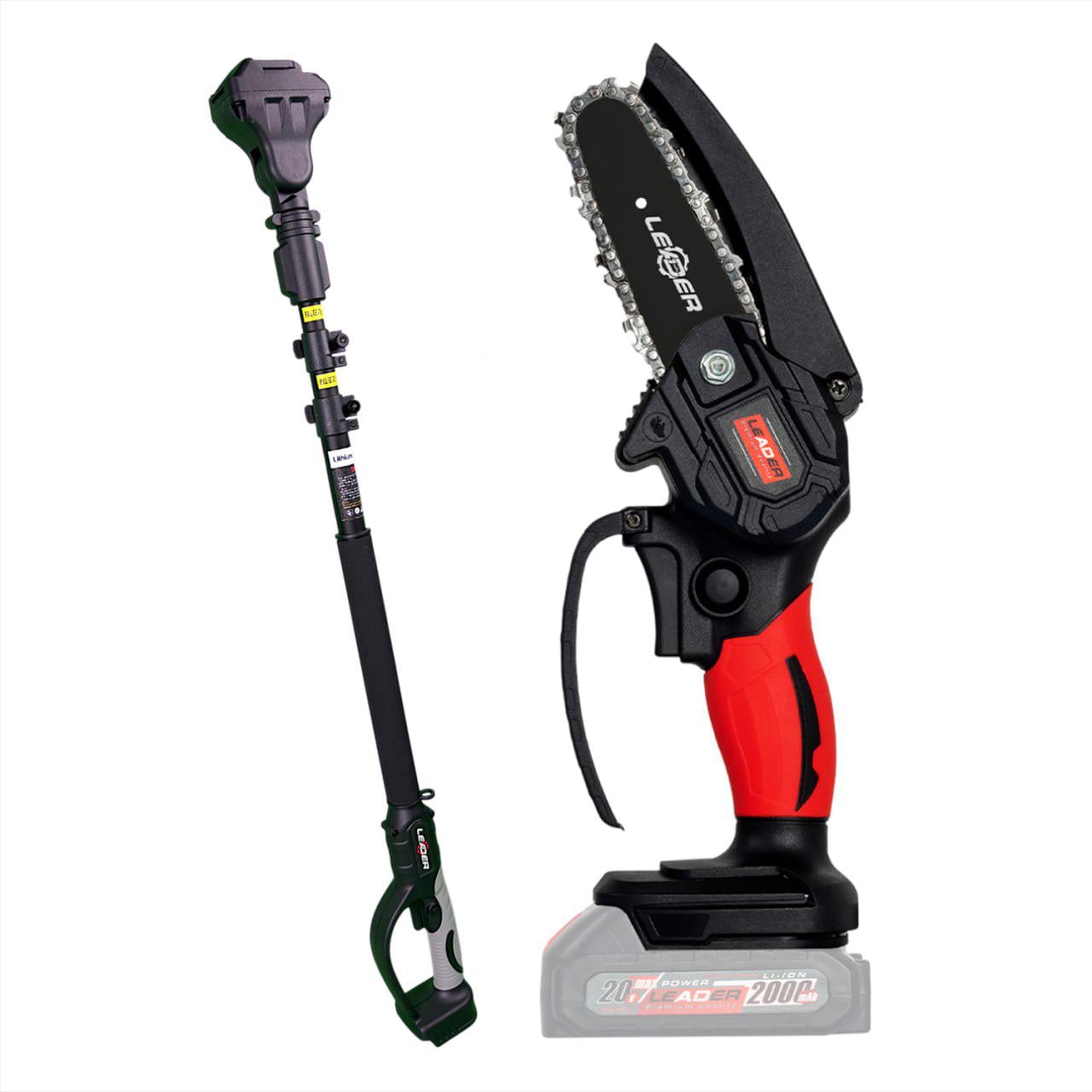 Мини-пила аккумуляторная Leader Lite BL20-4S и телескопический удлинитель M1 Leader (id_4405)
