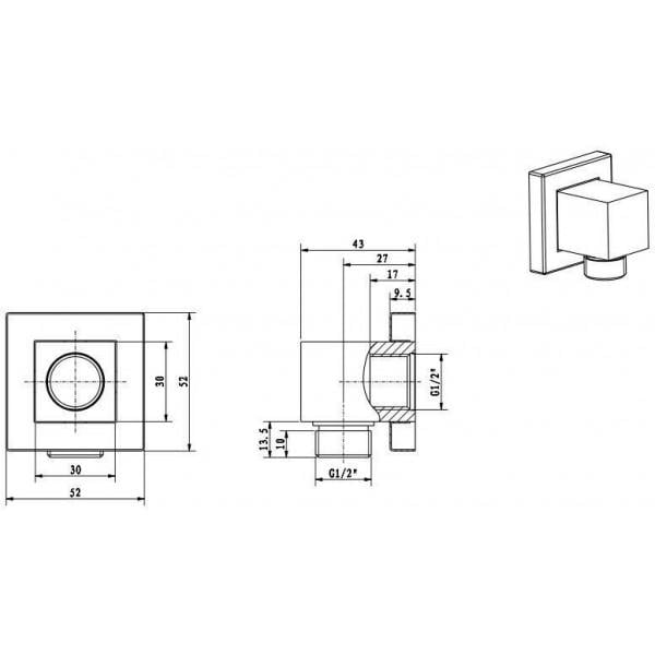 Душевая система Aqua Rodos Aquarodos Avalon (BJ-025 + AF-L3B037CP + AP-SB007CP) (АР000040008) - фото 8