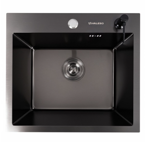 Мойка для кухни Valeso PVD Décor 3/1 мм 50х45 см Черный (SP000033606)