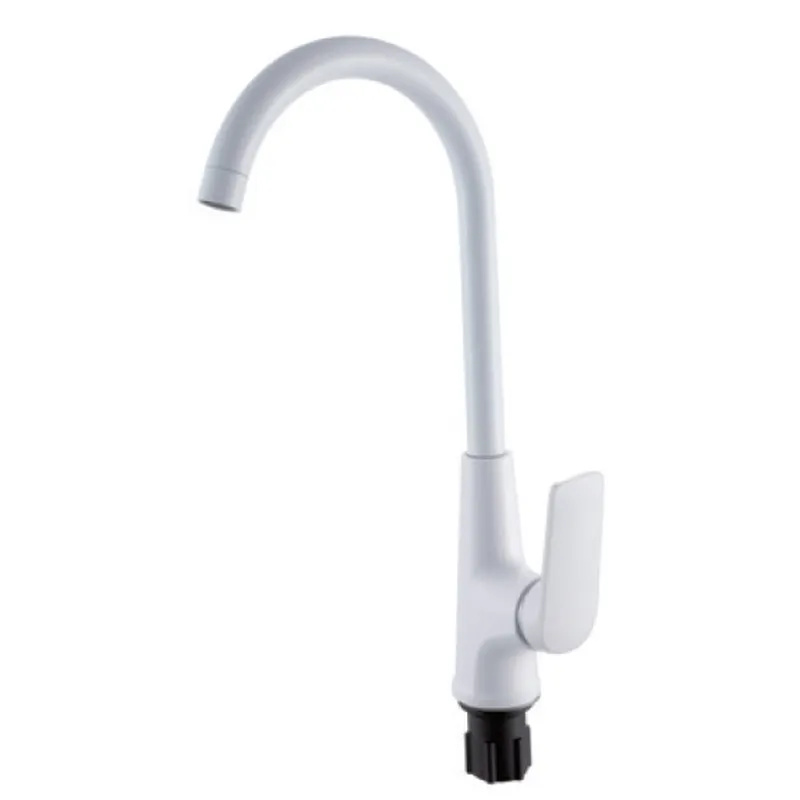 Смеситель для кухни Plamix Lucas-011 set с гибким изливом White (PM0714)