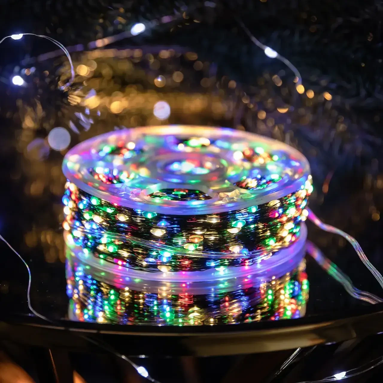 Гірлянда-нитка Роса мережева з пультом на мідному дроті 200 м 2000LED Зелений/Різнокольоровий (2000L200MGML) - фото 12 Гірлянда-нитка Роса мережева з пультом на мідному дроті 200 м 2000LED Зелений/Різнокольоровий (2000L200MGML) - фото 12