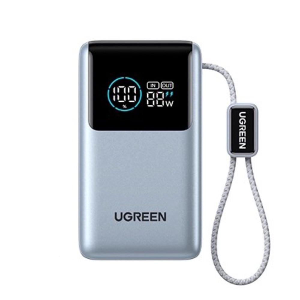 Повербанк UGREEN PB727 для телефона и планшета со встроенным USB-C кабелем 10000 mAh 55W Gray (124325067)