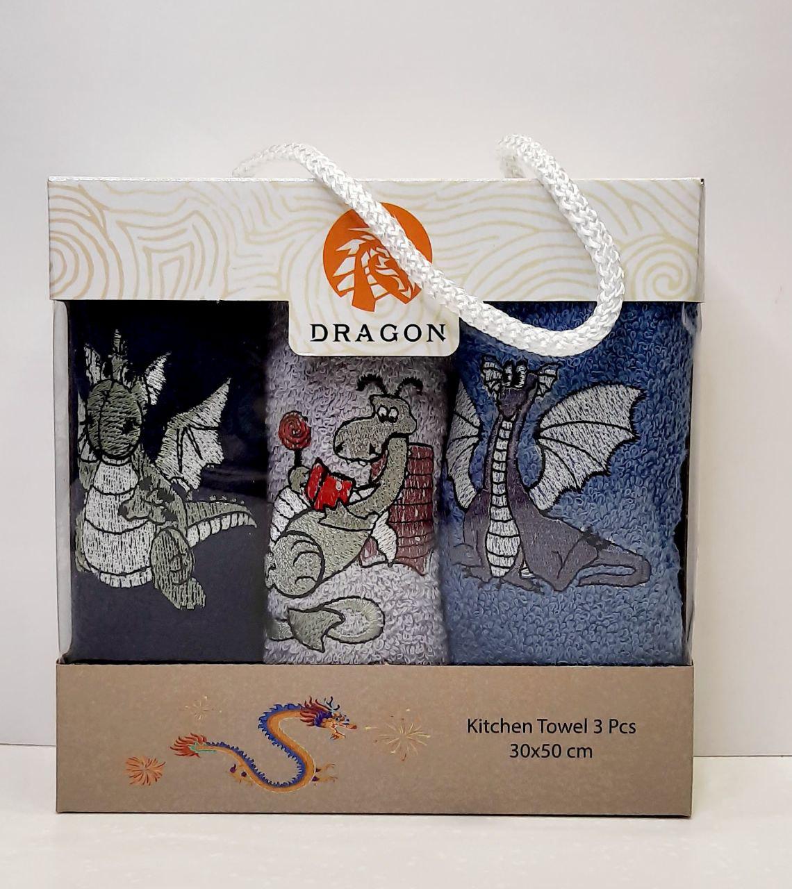 Салфетки для кухни Новогодние 30х50 см 3 шт. Фиолетовый/Синий/Зеленый (75849579)