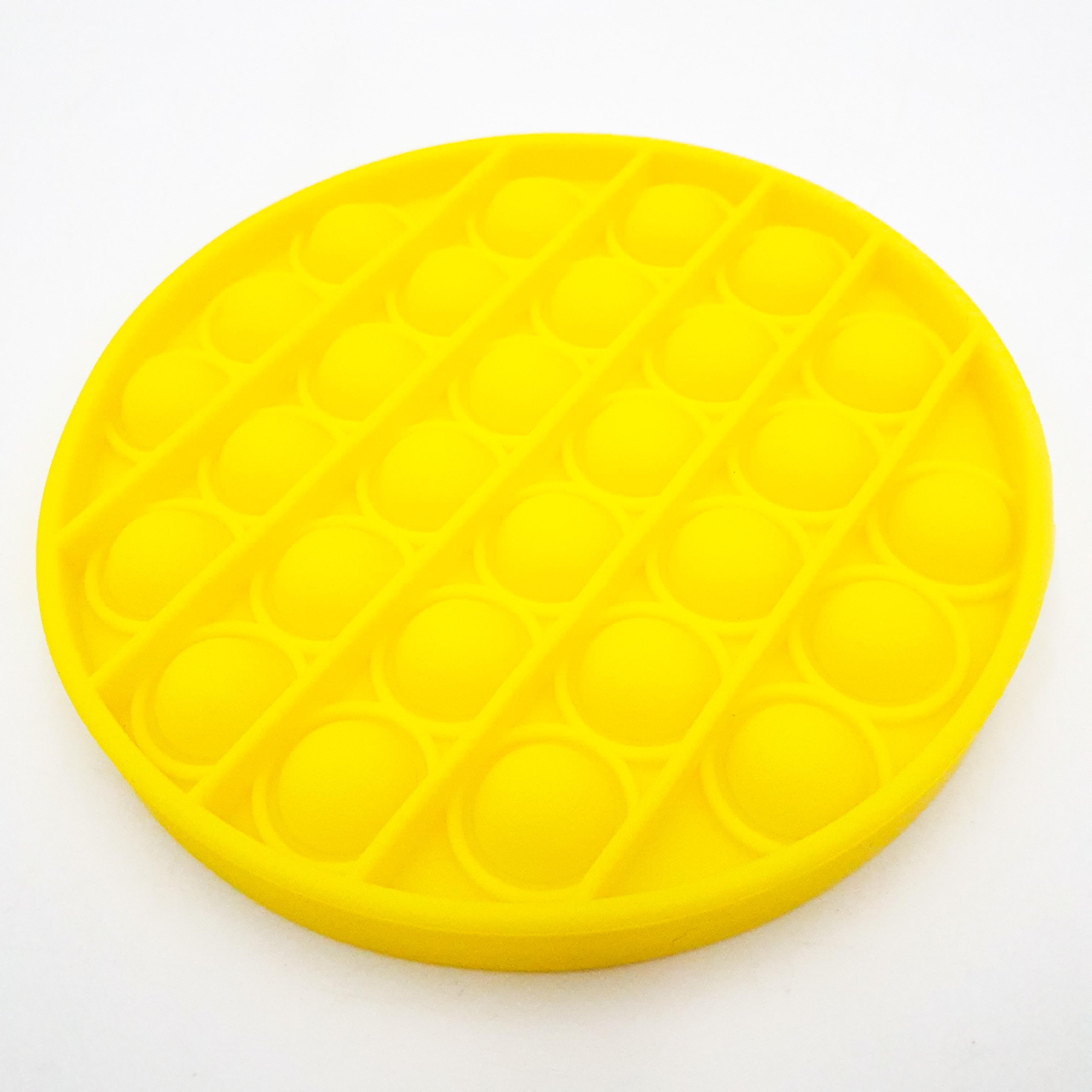 Сенсорна іграшка антистрес силіконова бісконечна пупирка поп іт UKC Pop It Fidget круг жовтий