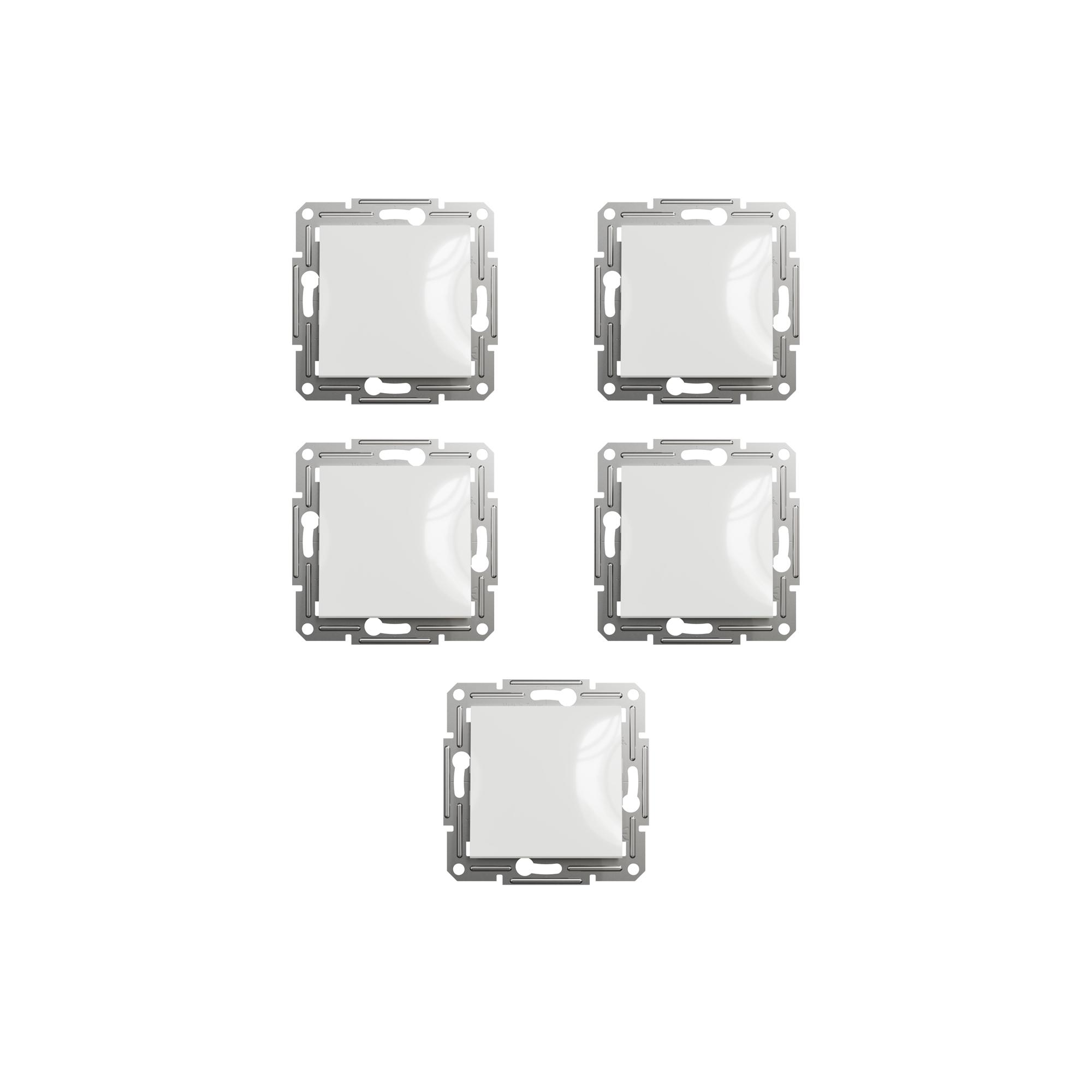 Комплект вимикачів Schneider Electric Asfora 1-й без рамки 5 шт. Білий (EPH0170121)