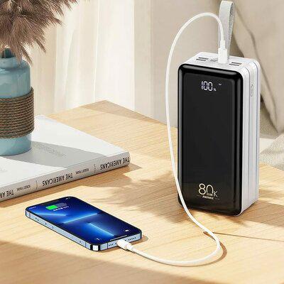 Повербанк Remax Chinen Series 22,5 W PD+QC Multi-compatible Fast Charging Power Bank with LED Light 80000 mAh RPP-291 White - фото 3