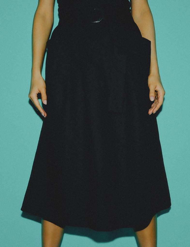 Юбка женская из льна и хлопка Diverse MAJDA XS Черный (5902598992376) - фото 2