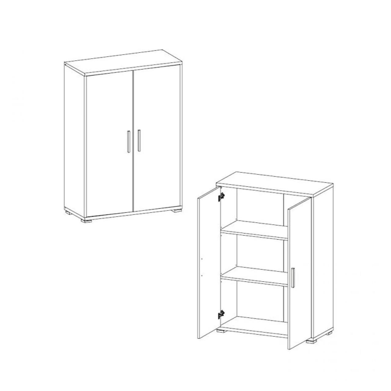 Комод з дверцятами Гербор Кабі REG 2D/114 Попелястий/Антрацит (GRB-1459) - фото 2 Комод з дверцятами Гербор Кабі REG 2D/114 Попелястий/Антрацит (GRB-1459) - фото 2